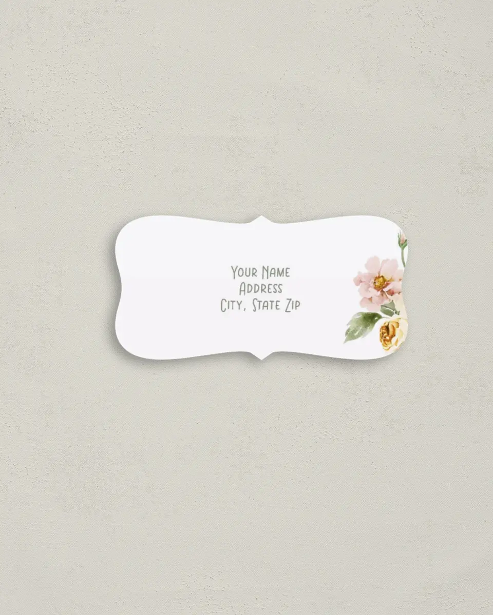 This is a 3" x 1½" Return Address Label called Hopeful Floral printed in full color