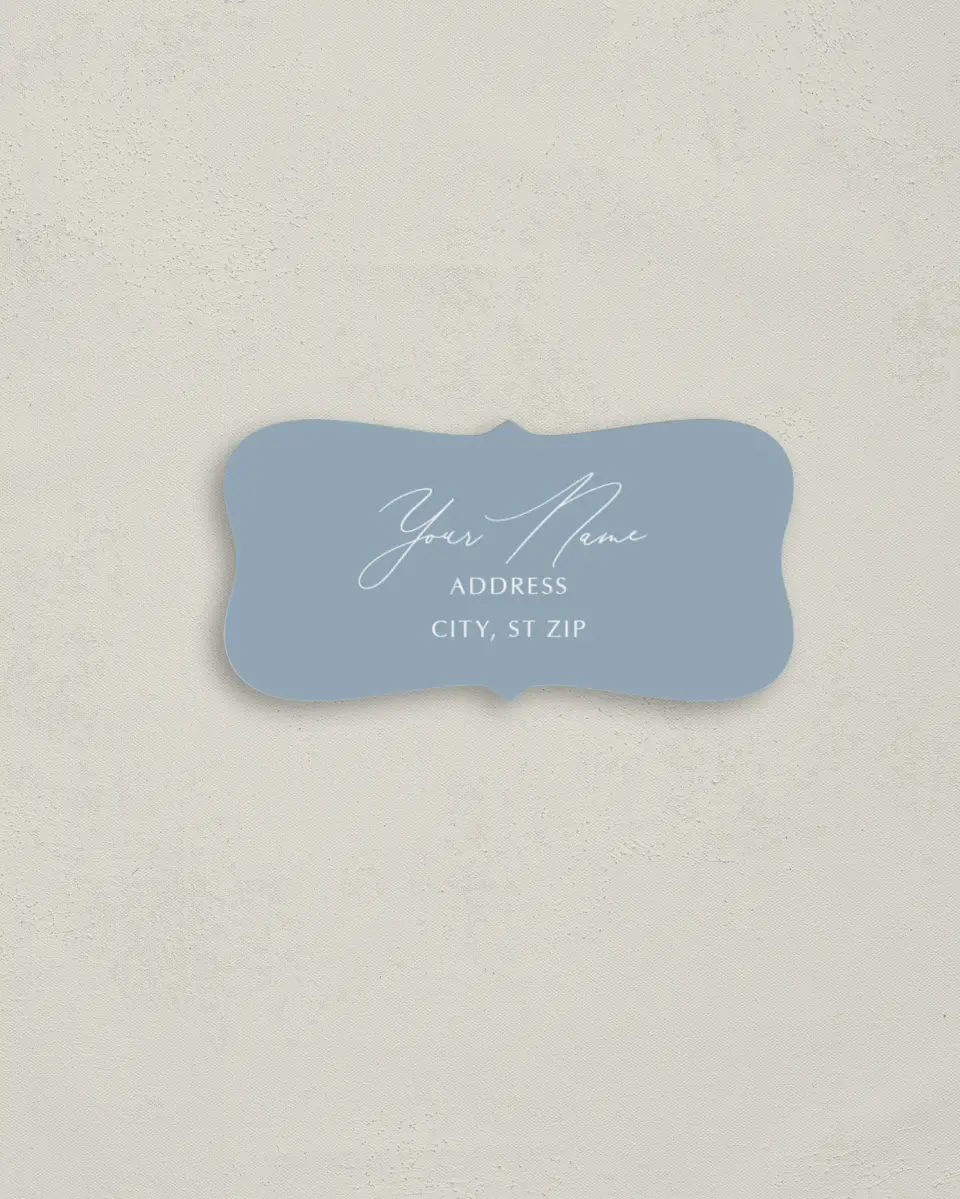 This is a 3" x 1½" Return Address Label called The Victoria printed in full color