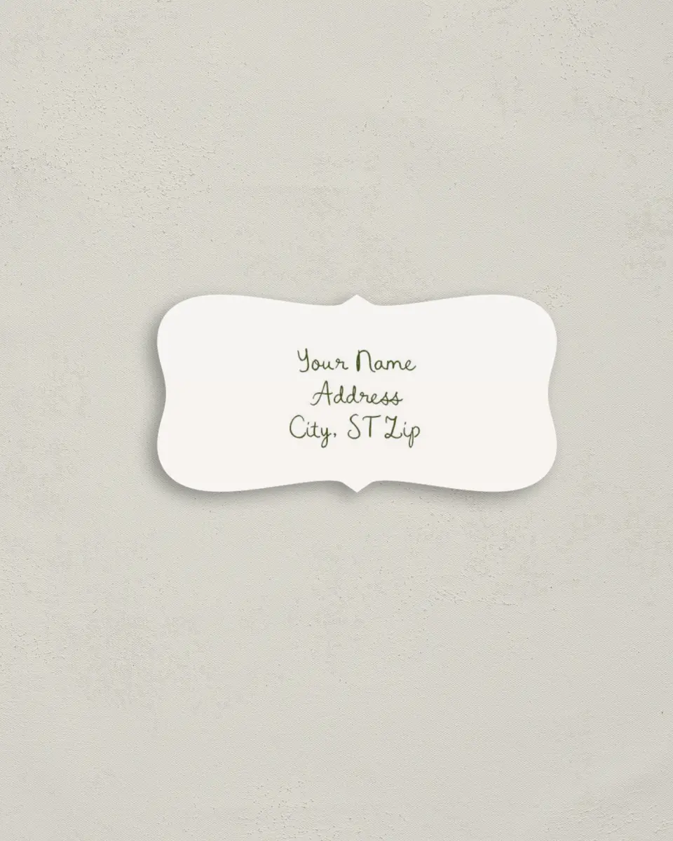 This is a 3" x 1½" Return Address Label called Evergreen Elegance printed in full color
