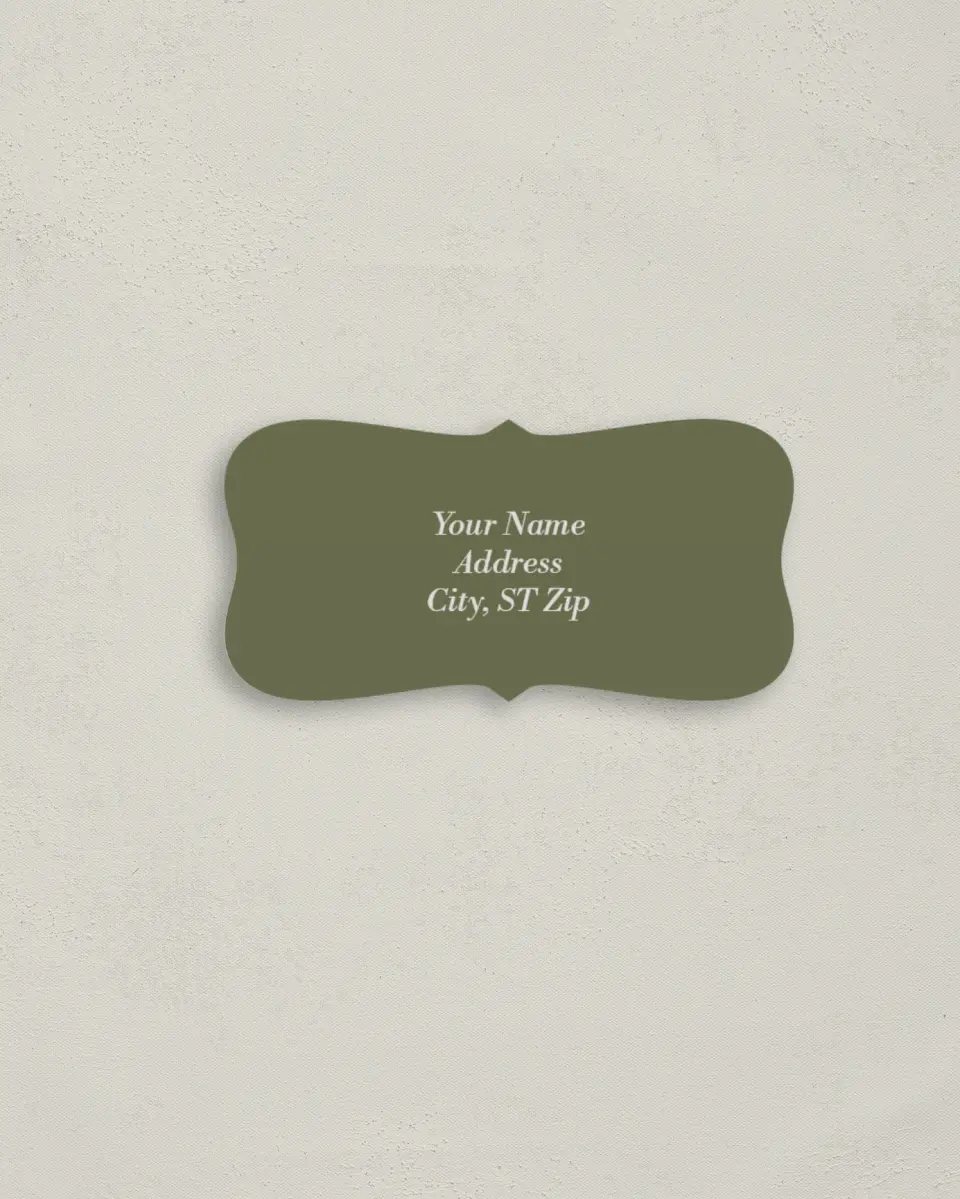 This is a 3" x 1½" Return Address Label called Meadow of Merriment printed in full color