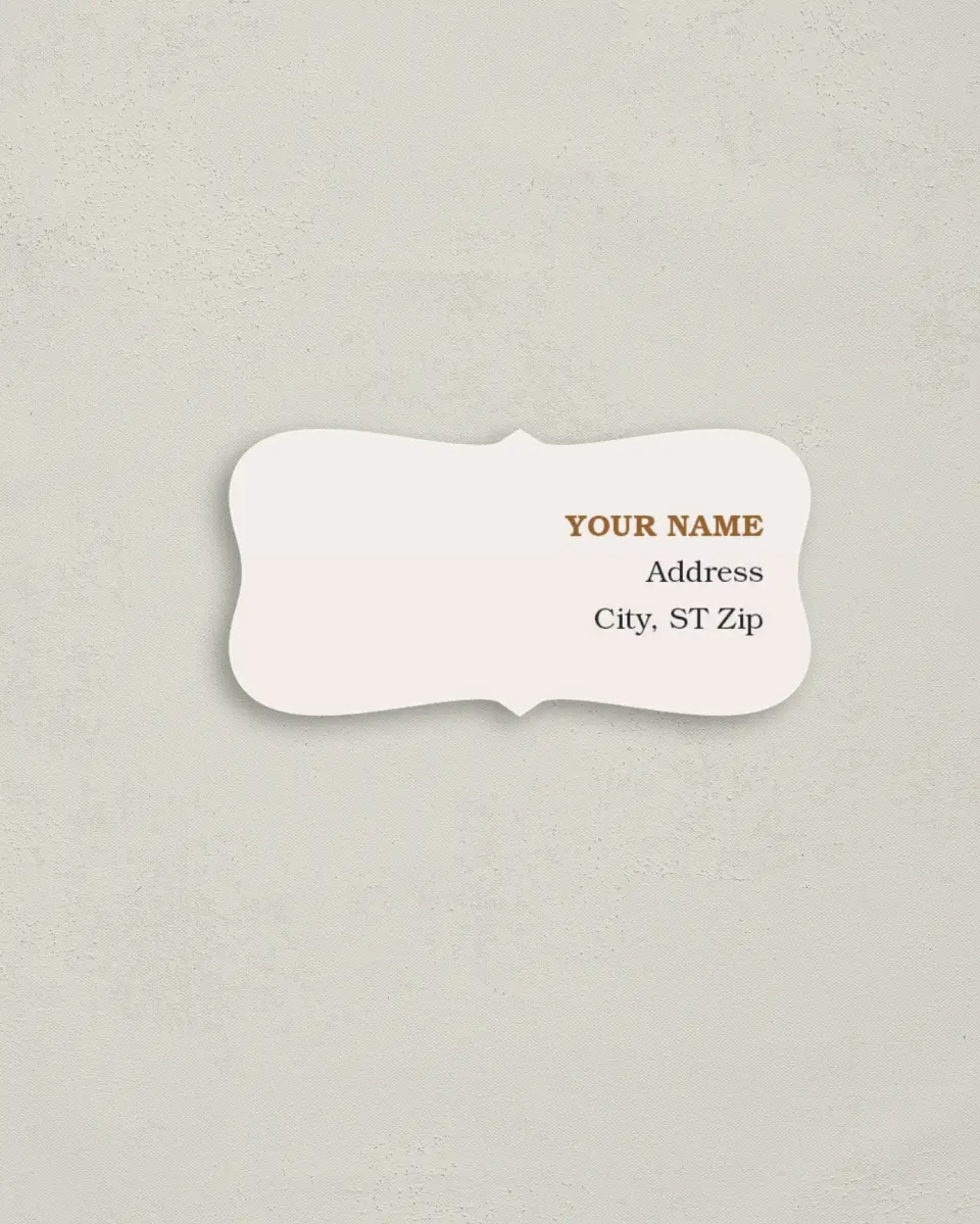 This is a 3" x 1½" Return Address Label called Head Over Boots printed in full color