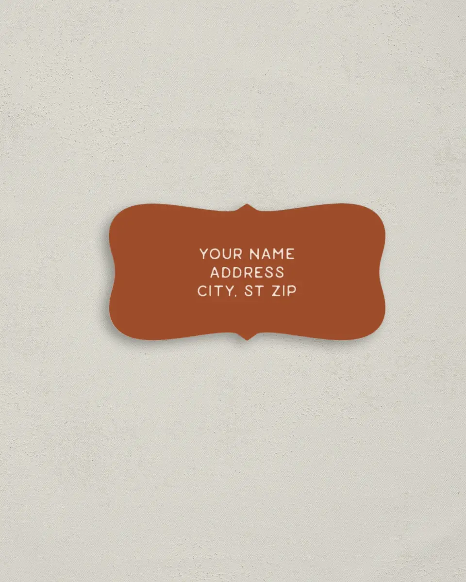 This is a 3" x 1½" Return Address Label called Wild at Heart printed in full color