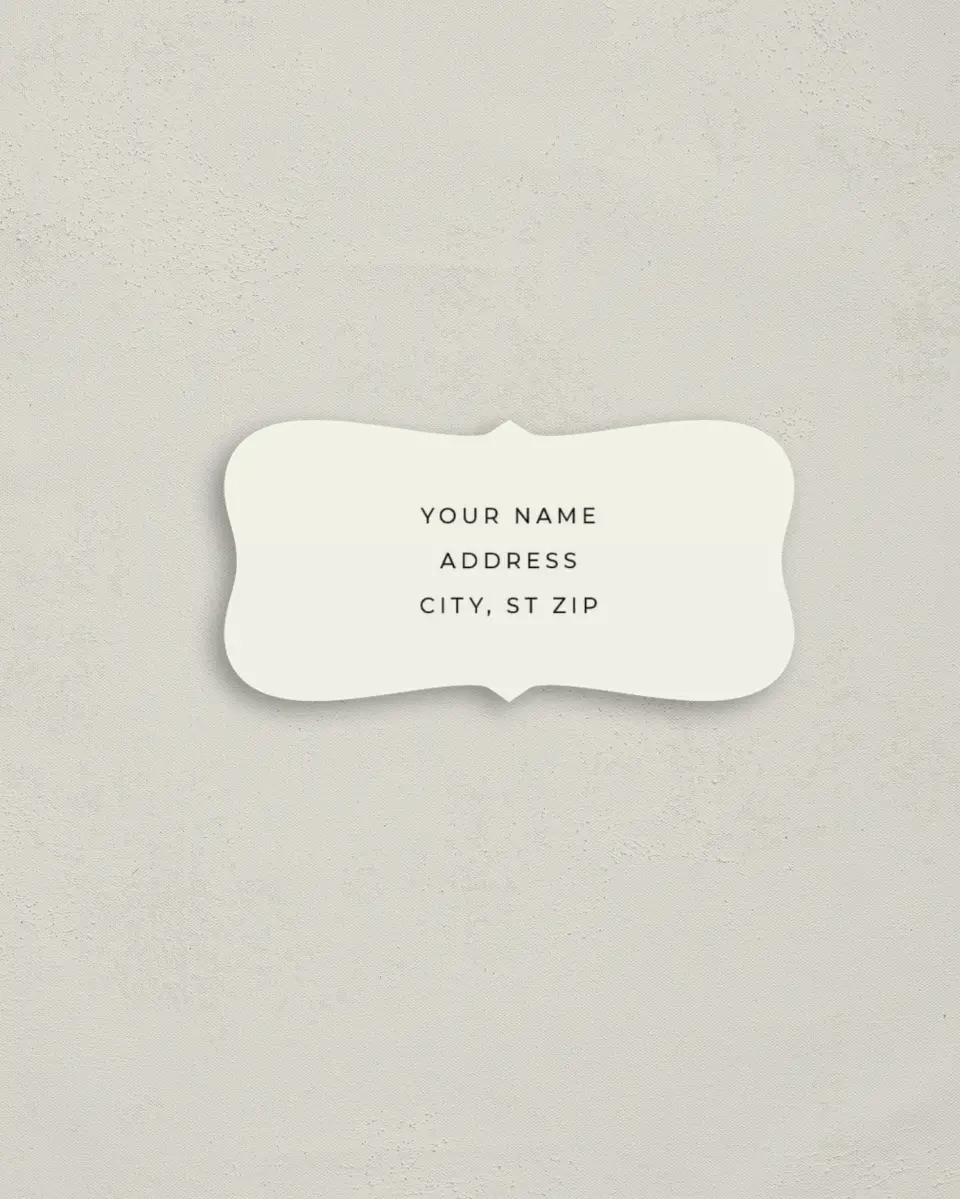 This is a 3" x 1½" Return Address Label called Grand Party printed in full color