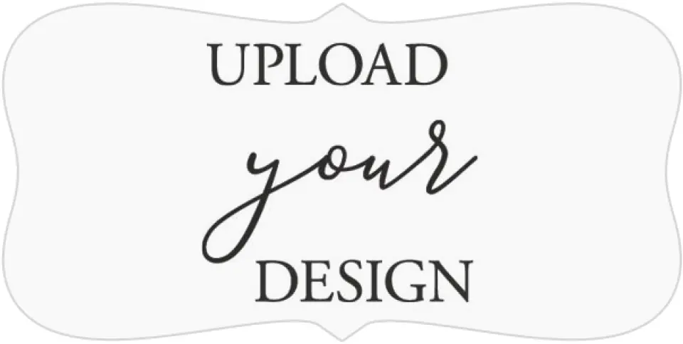 This is a 3" x 1½" Weddings Upload Your Design called 3" x 1¼" Bracket Return Address Labels printed in full color