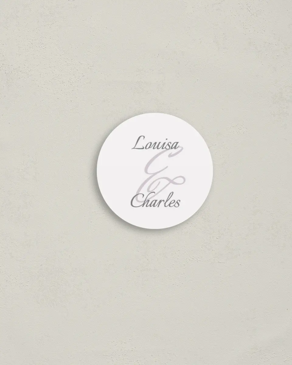 This is a 2" circle Envelope Seal called Classic Violet printed in full color