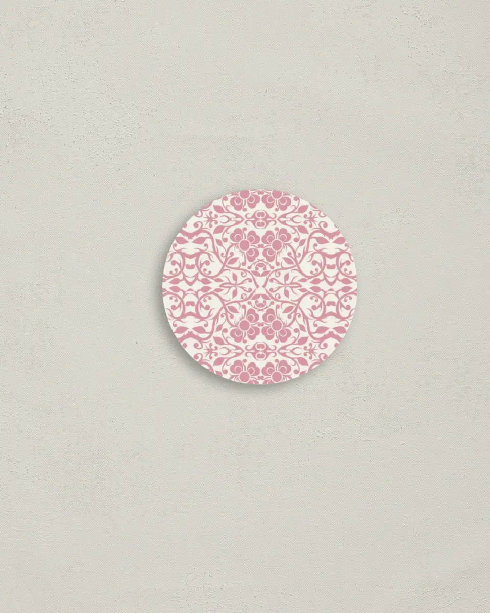 This is a 2" circle Envelope Seal called Floral Ornament printed in full color