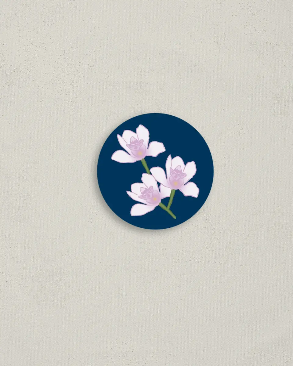 This is a 2" circle Envelope Seal called Waking Beauty printed in full color