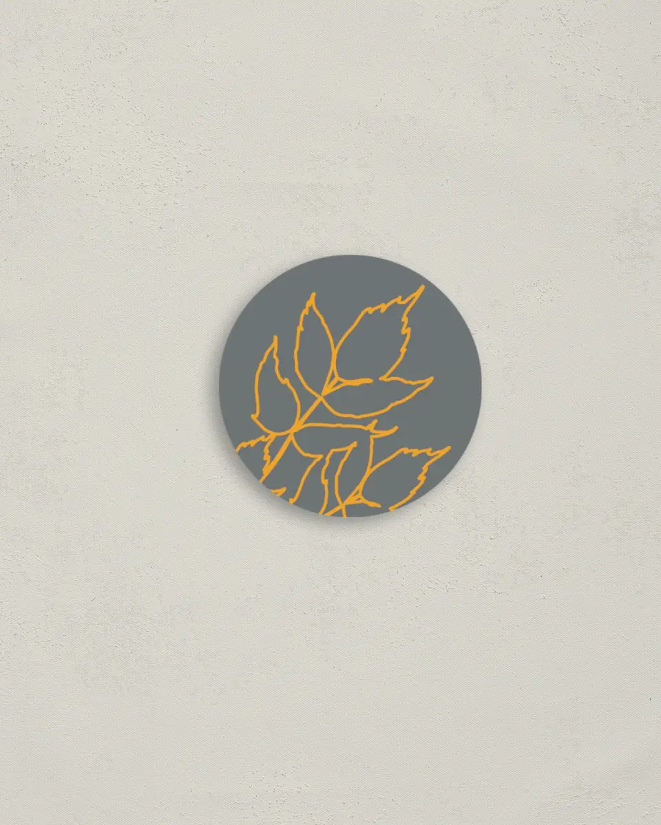 This is a 2" circle Envelope Seal called Autumn Stamp printed in full color