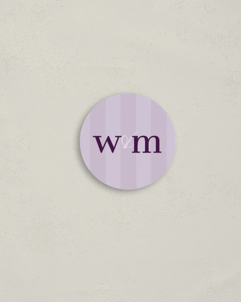 This is a 2" circle Envelope Seal called Lovely Lavender printed in full color