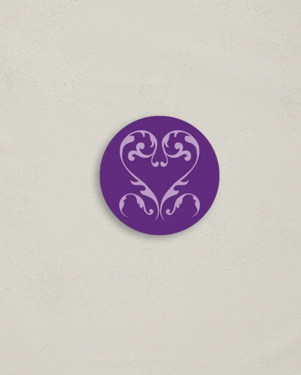 This is a 2" circle Envelope Seal called Simple Tradition printed in full color