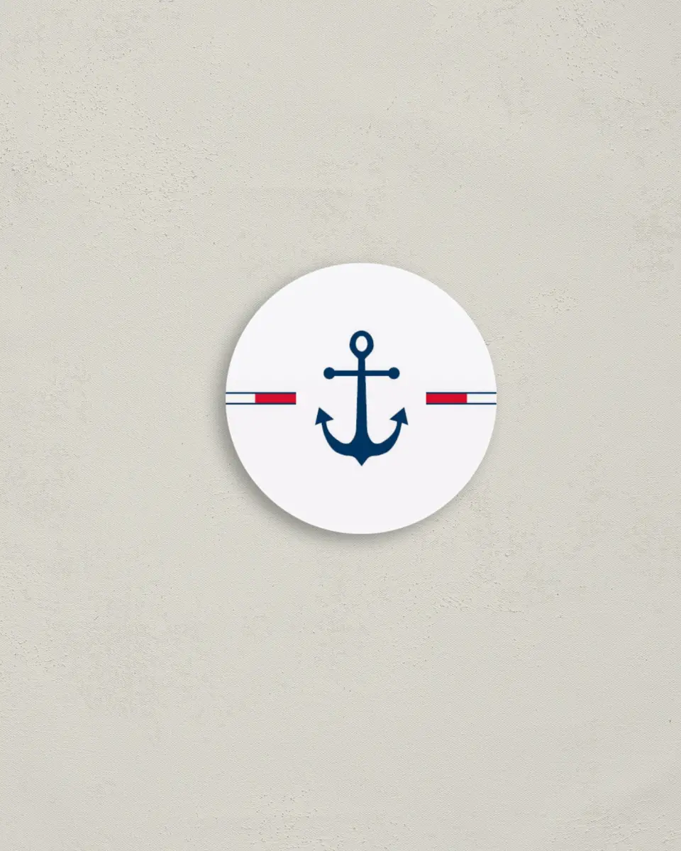 This is a 2" circle Envelope Seal called Nautical Feelings printed in full color