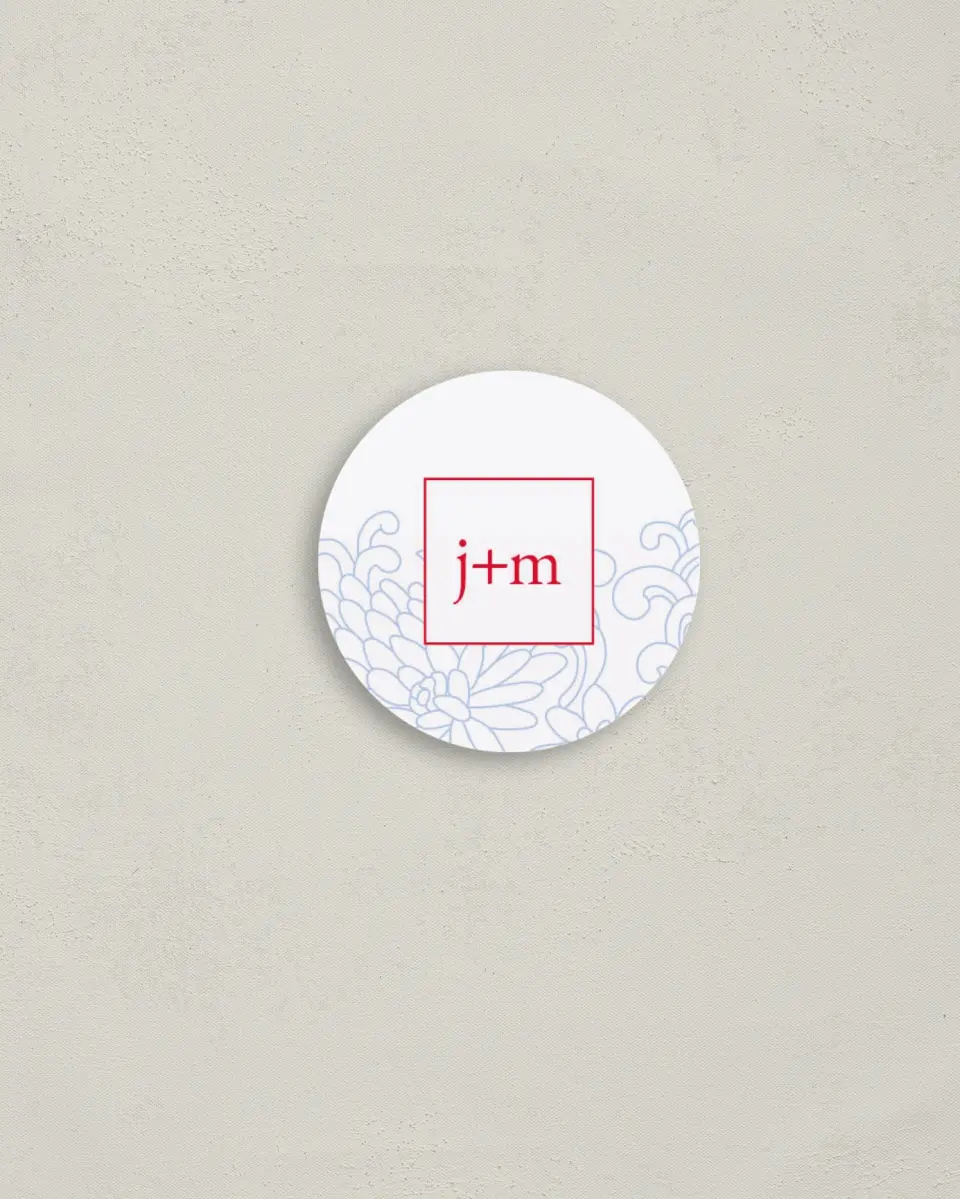 This is a 2" circle Envelope Seal called Pristine Beauty printed in full color