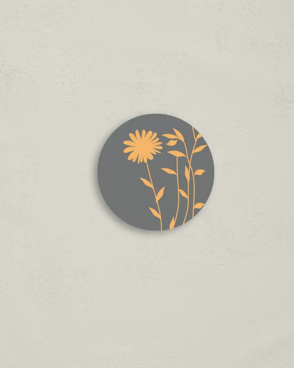 This is a 2" circle Envelope Seal called Field of Love printed in full color