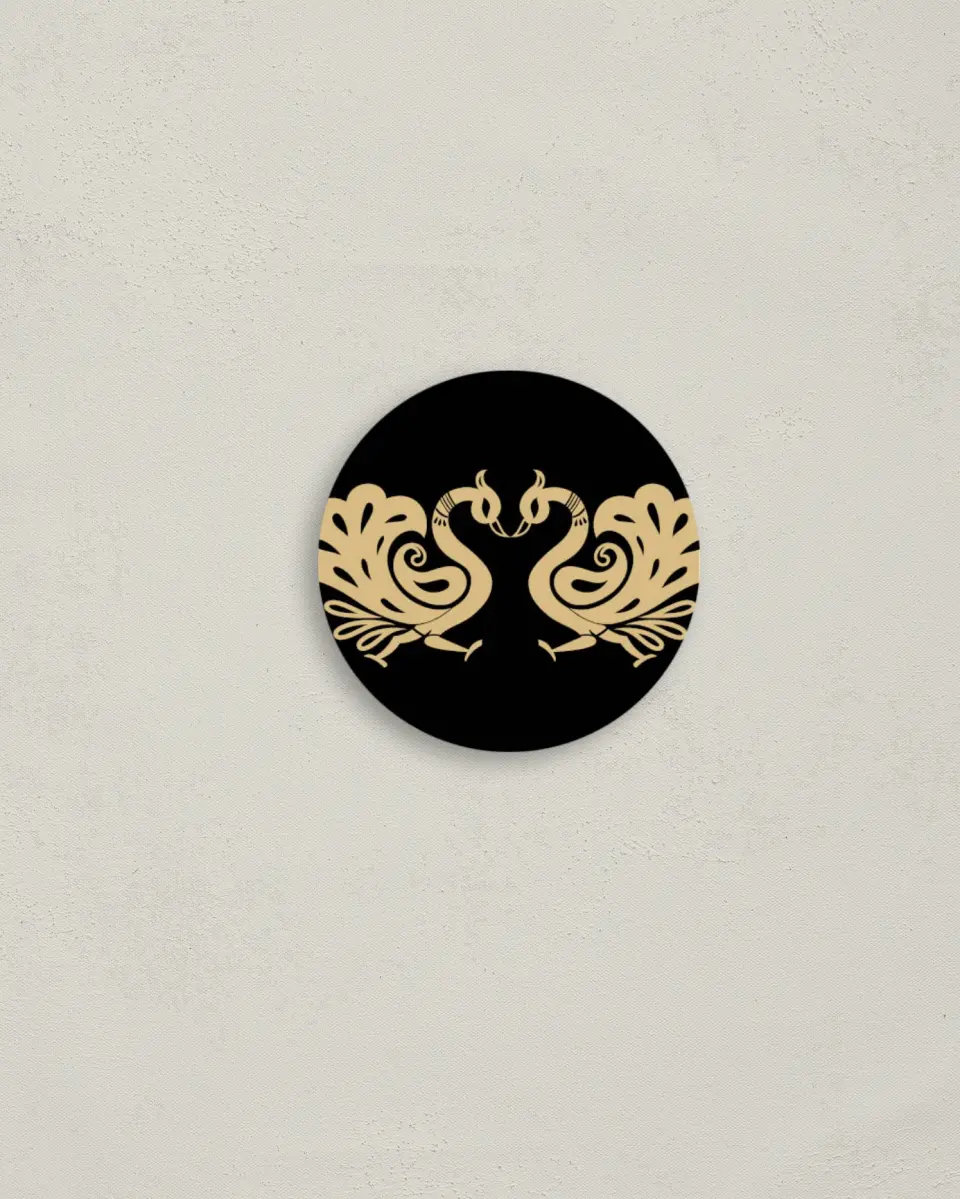 This is a 2" circle Envelope Seal called Deco Glam printed in full color