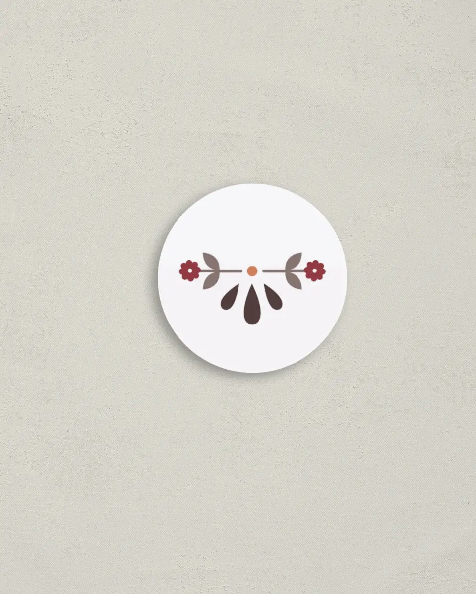 This is a 2" circle Envelope Seal called Fall Treasures printed in full color