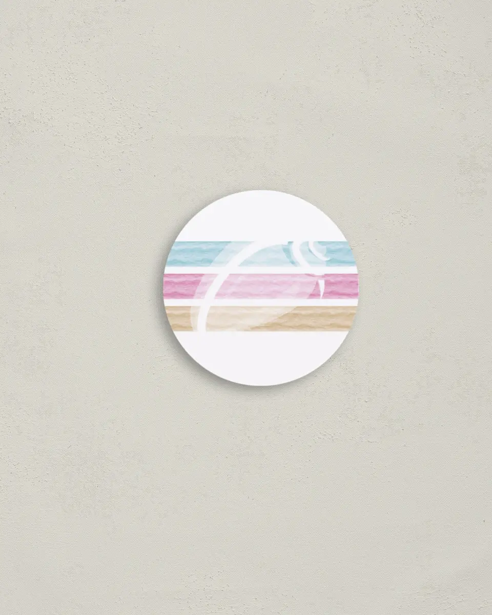 This is a 2" circle Envelope Seal called Salty Kisses printed in full color