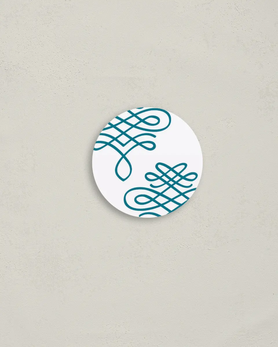 This is a 2" circle Envelope Seal called Simple Luxury printed in full color