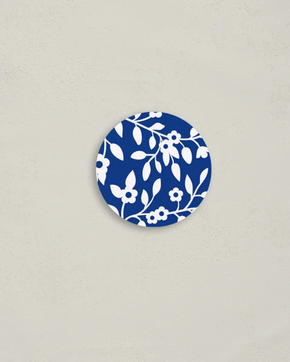 This is a 2" circle Envelope Seal called Secret Garden printed in full color