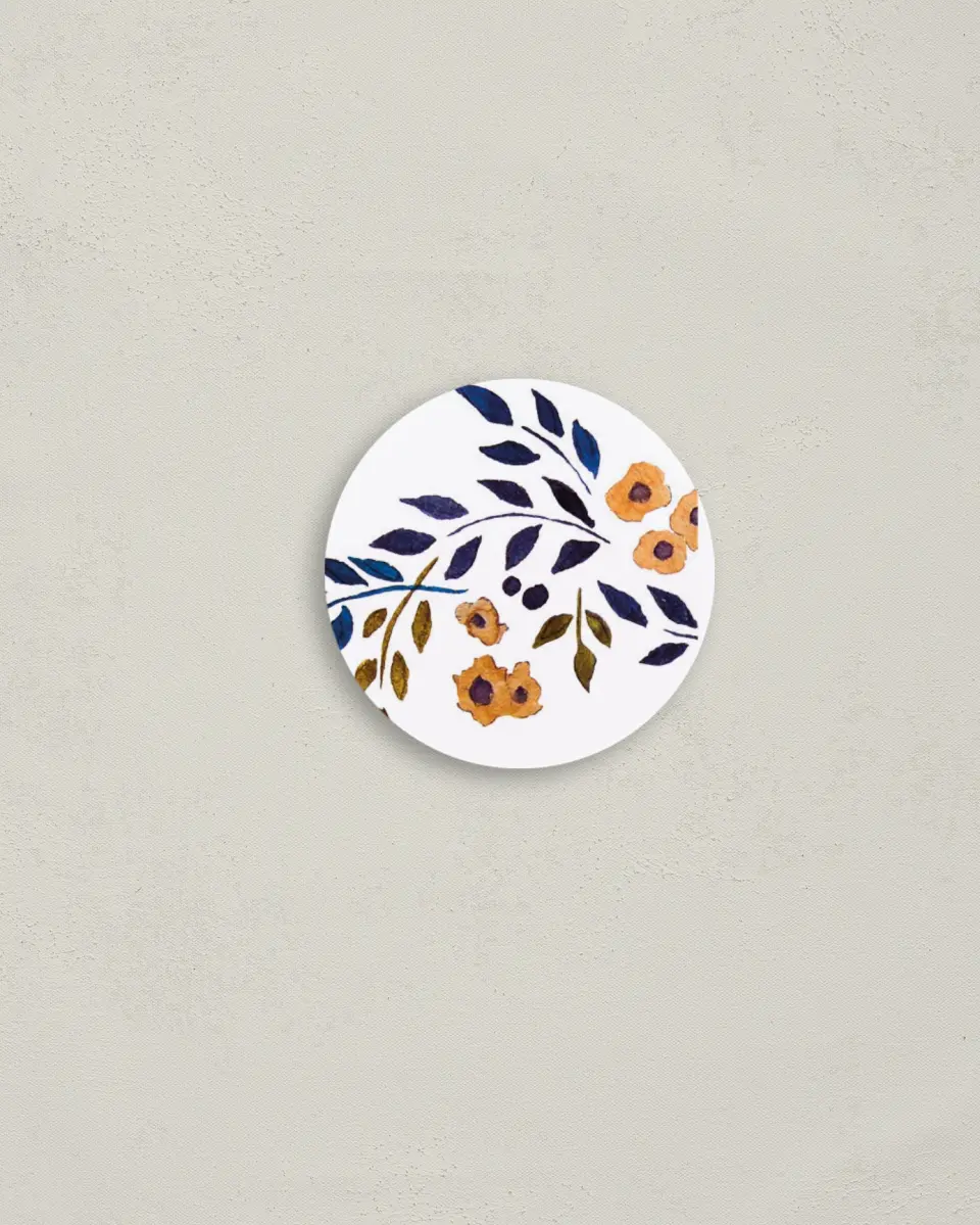 This is a 2" circle Envelope Seal called Perfectly Plaid printed in full color