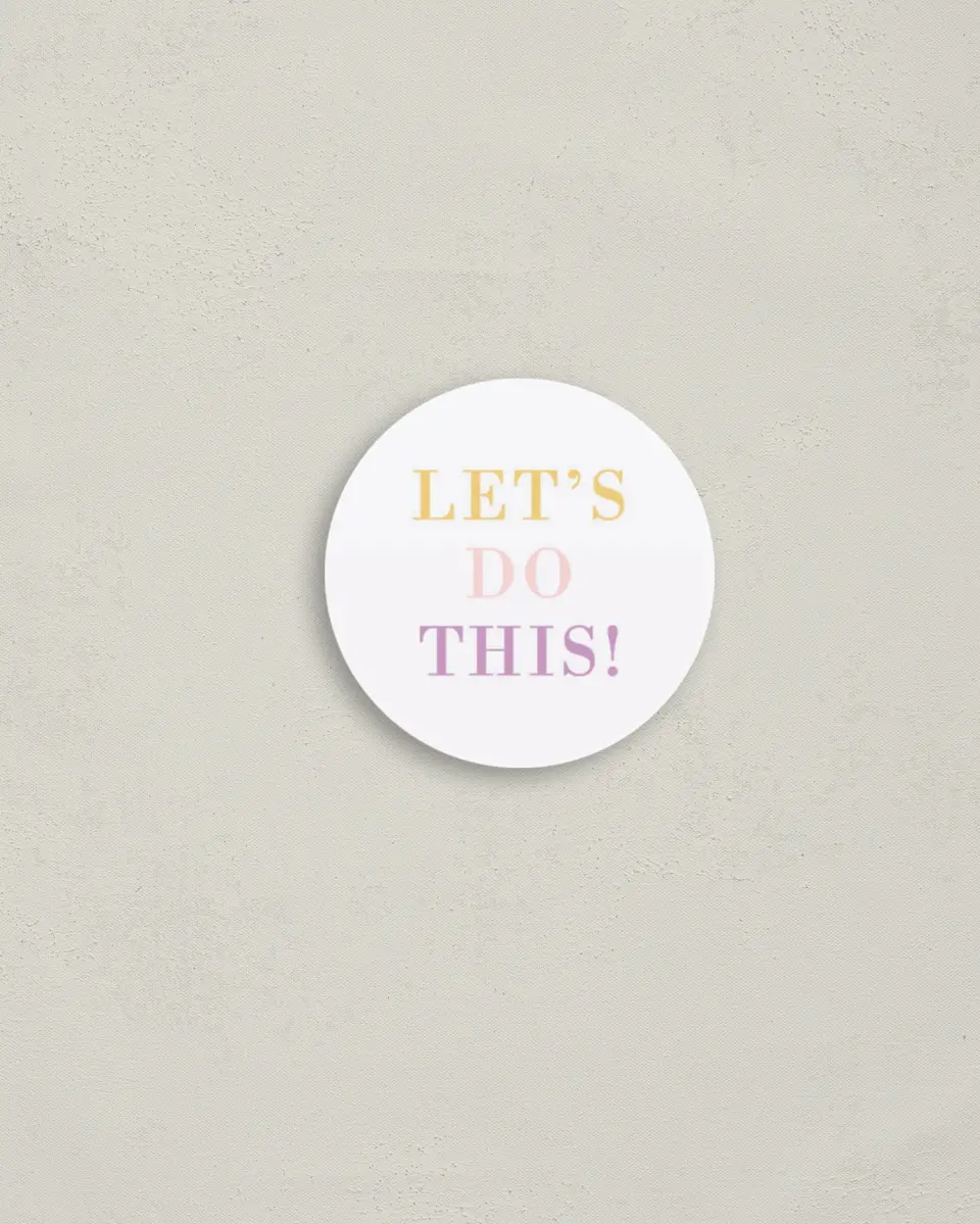 This is a 2" circle Envelope Seal called Be Happy! printed in full color