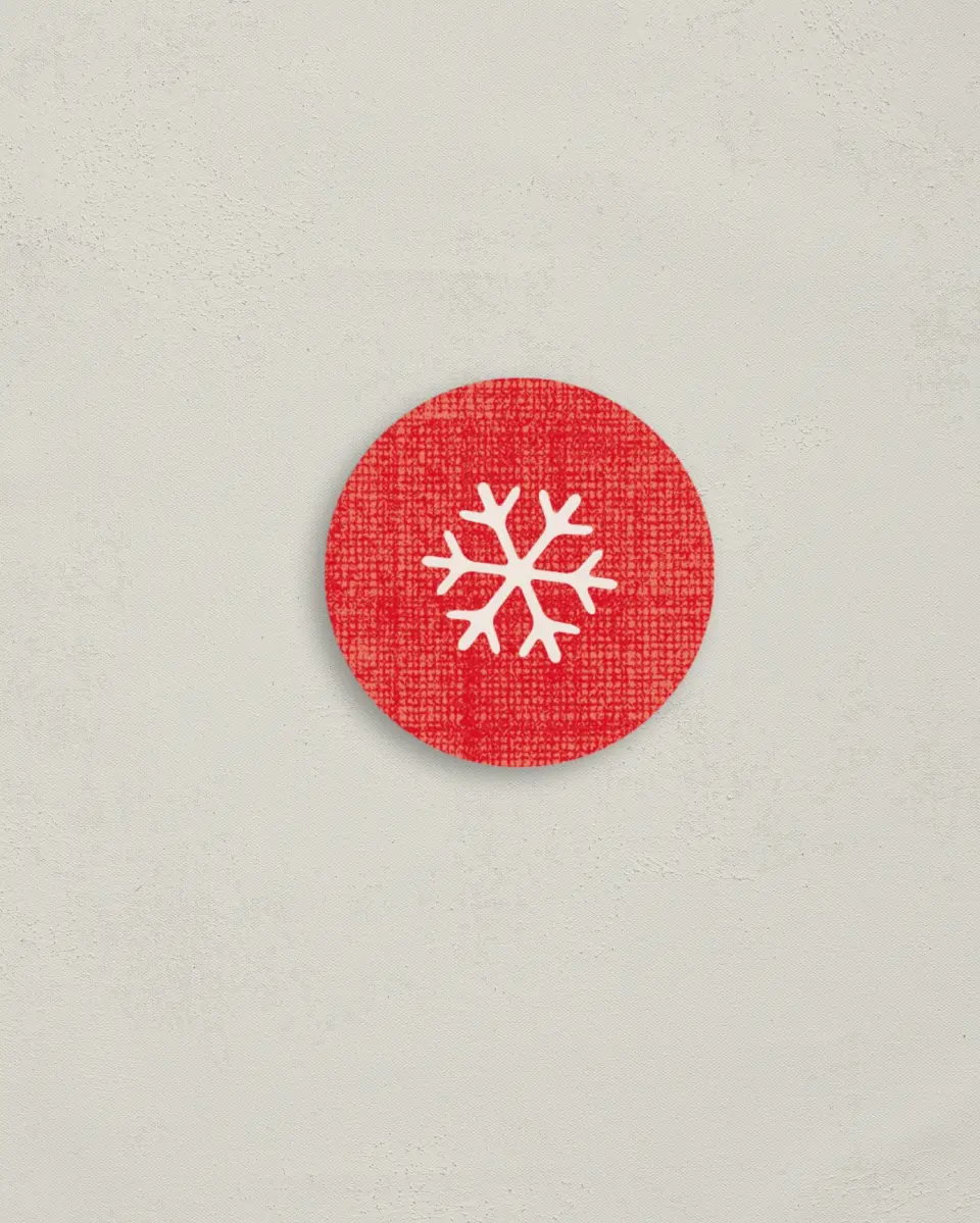 This is a 2" circle Envelope Seal called Winter Berries printed in full color