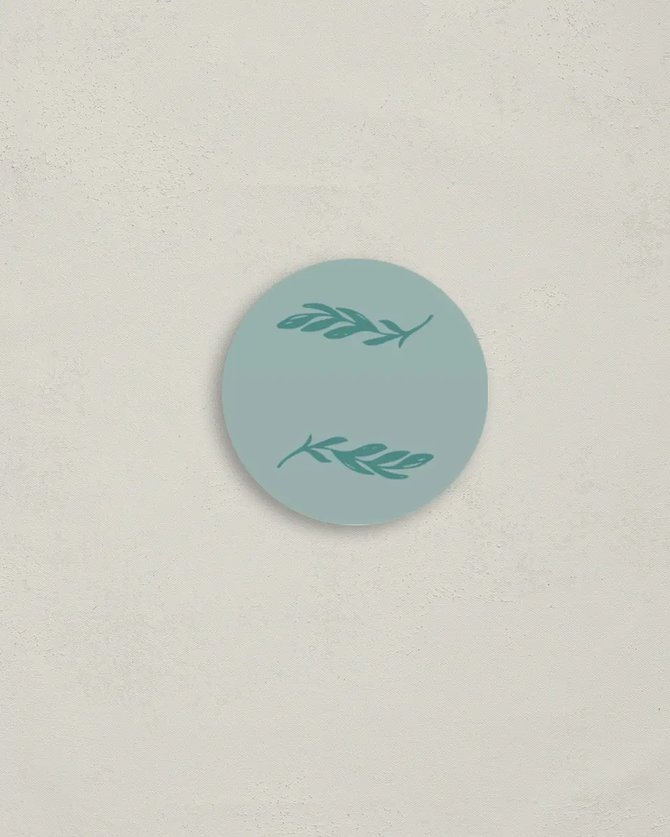 This is a 2" circle Envelope Seal called This Joyful Day printed in full color