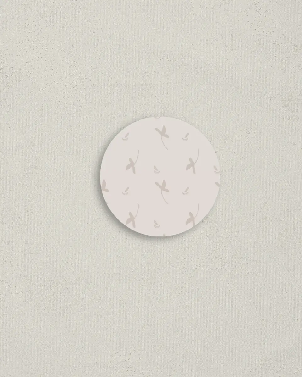 This is a 2" circle Envelope Seal called Rustic Boughs printed in full color