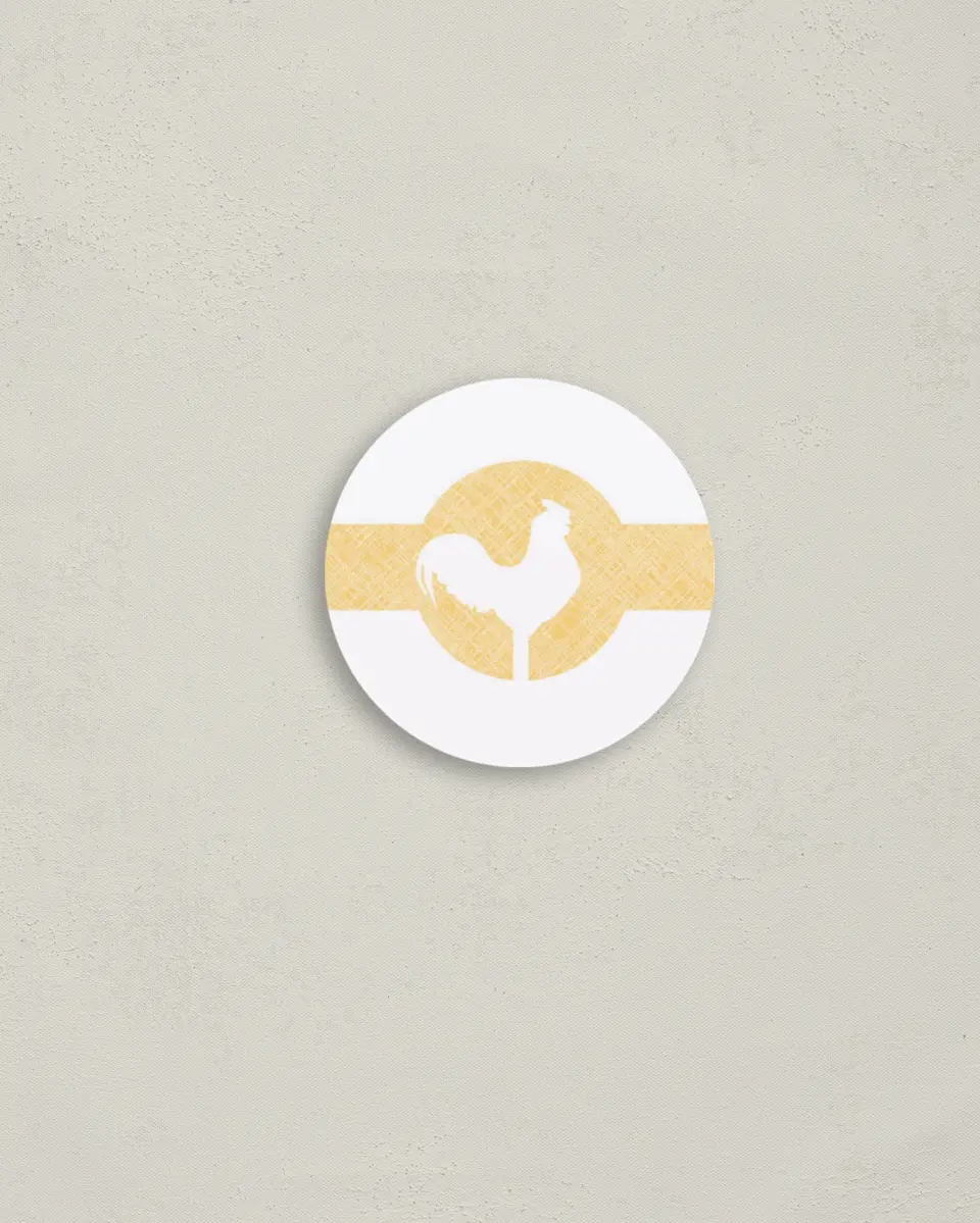 This is a 2" circle Envelope Seal called Nashville Barn printed in full color