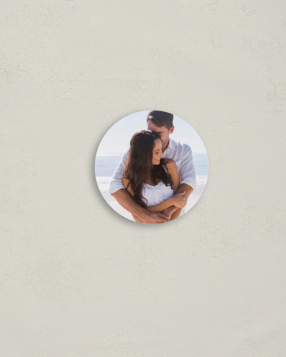 This is a 2" circle Envelope Seal called Opulence printed in full color