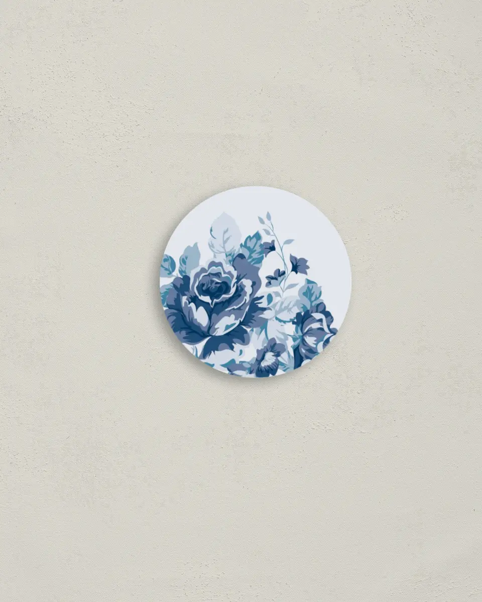 This is a 2" circle Envelope Seal called Winsome Bouquet printed in full color