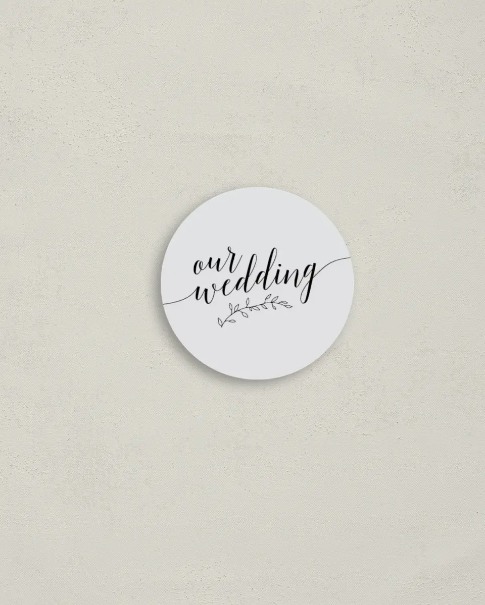 This is a 2" circle Envelope Seal called Naturally Leaves printed in full color