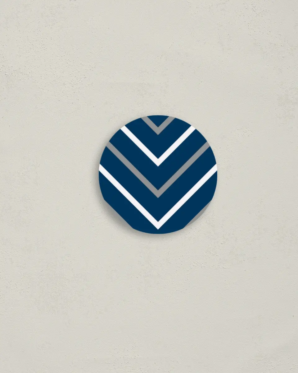 This is a 2" circle Envelope Seal called Posh Chevron printed in full color