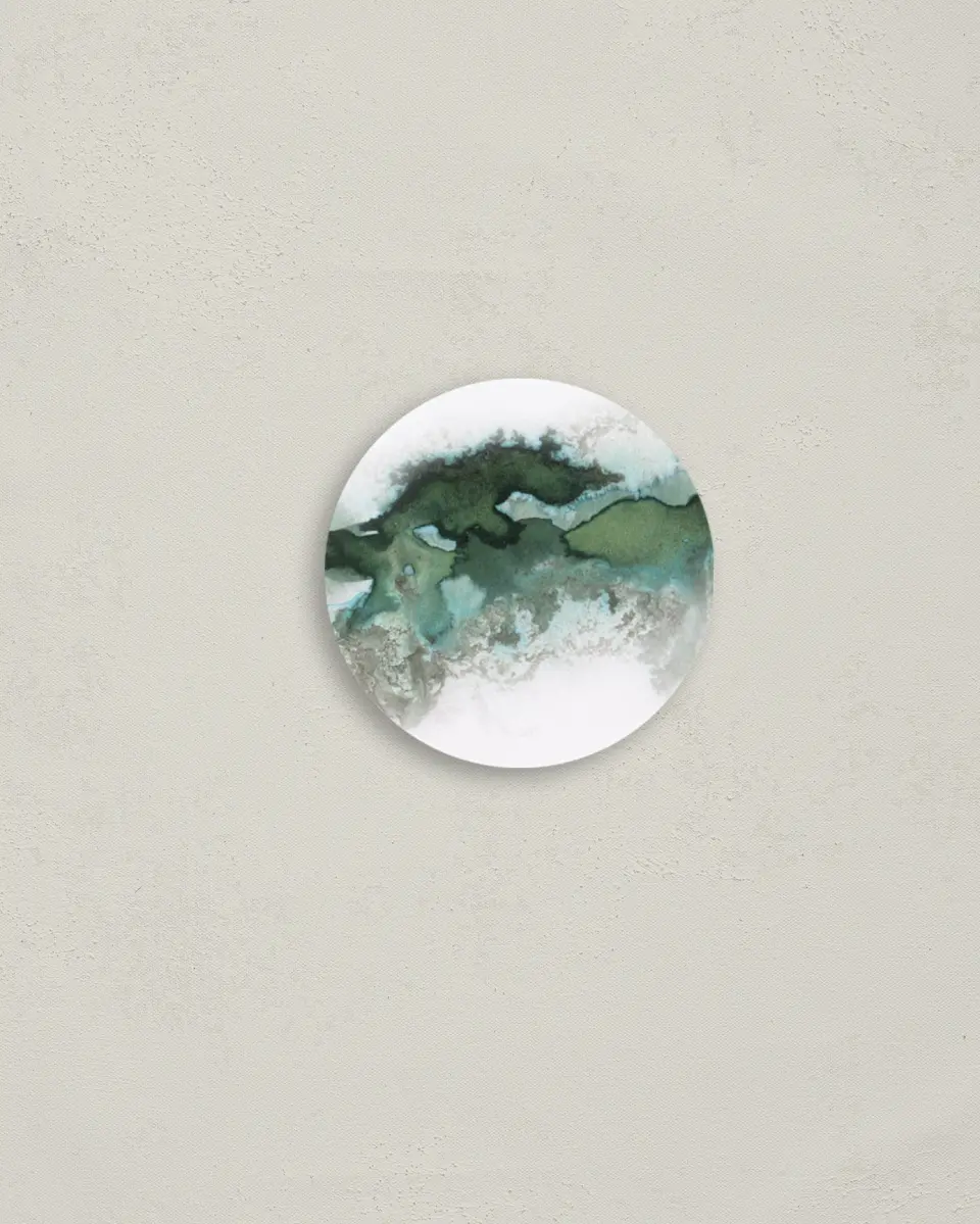 This is a 2" circle Envelope Seal called Ethereal Pool printed in full color