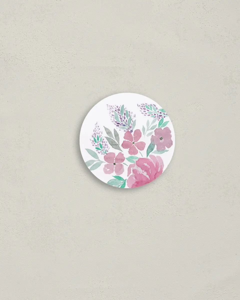 This is a 2" circle Envelope Seal called Antique Splendor printed in full color