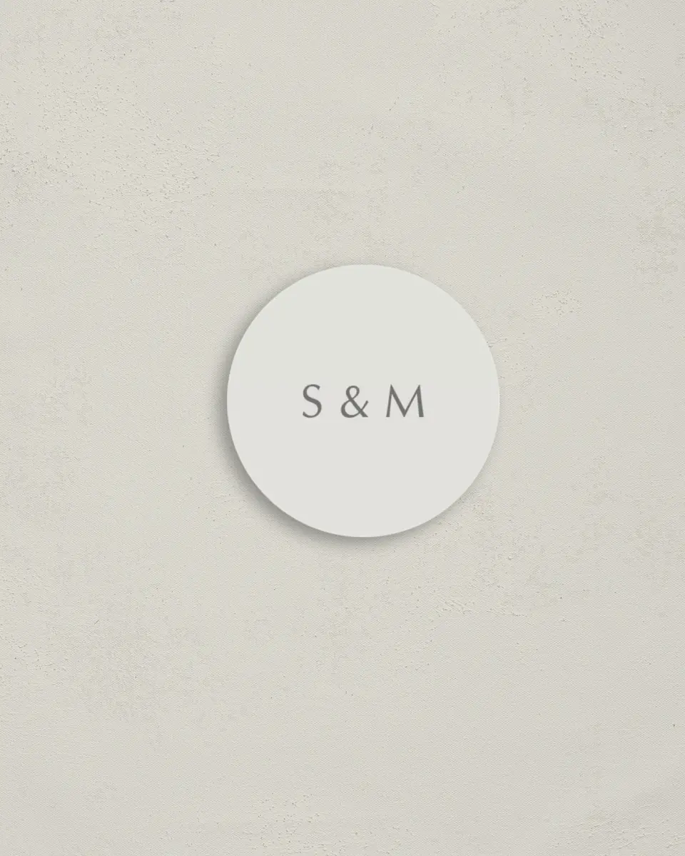 This is a 2" circle Envelope Seal called Exquisitely Simple printed in full color