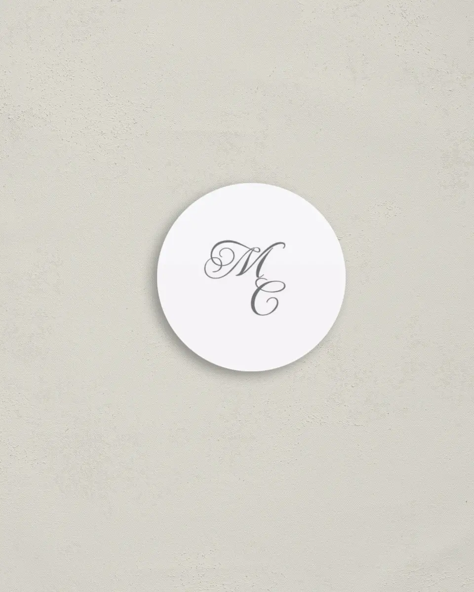 This is a 2" circle Envelope Seal called Classic Devotion printed in full color