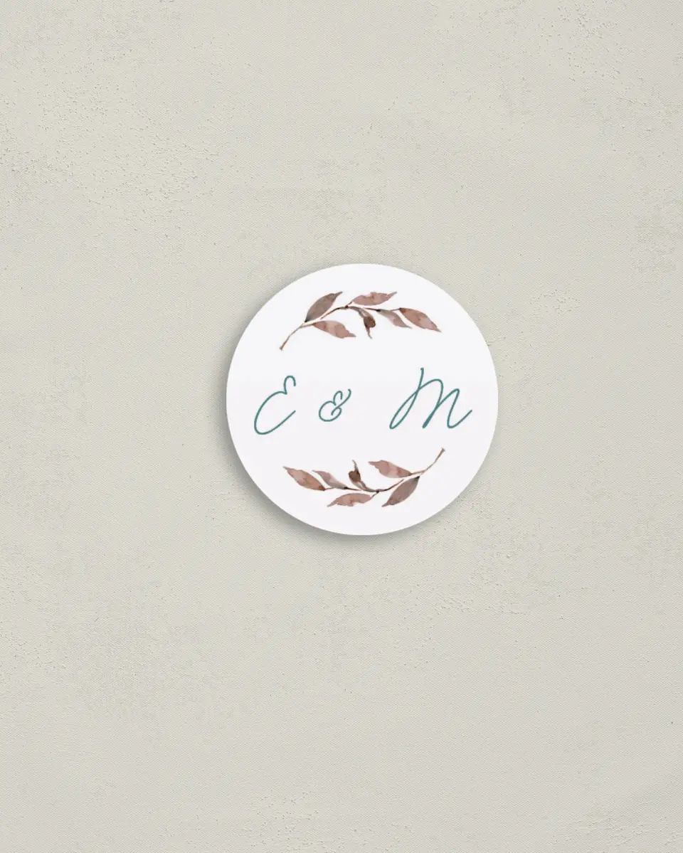 This is a 2" circle Envelope Seal called Blissfully Fall printed in full color