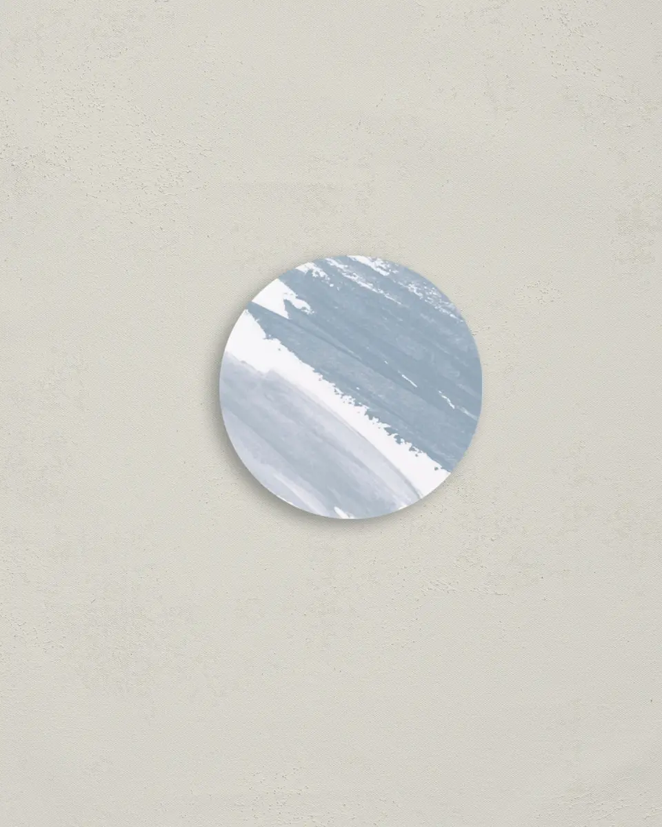 This is a 2" circle Envelope Seal called Ethereal Swaths printed in full color