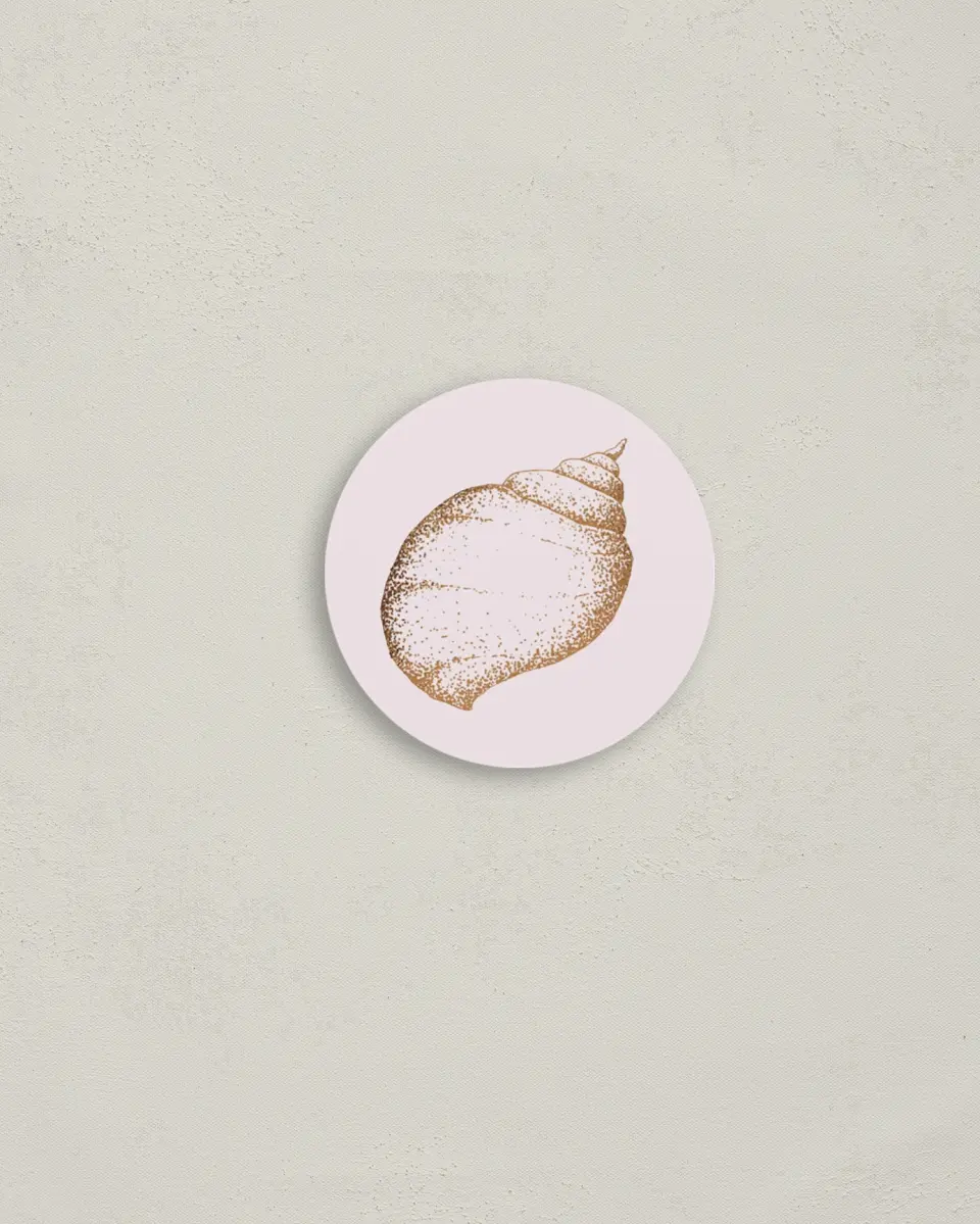 This is a 2" circle Envelope Seal called On the Reef printed in full color