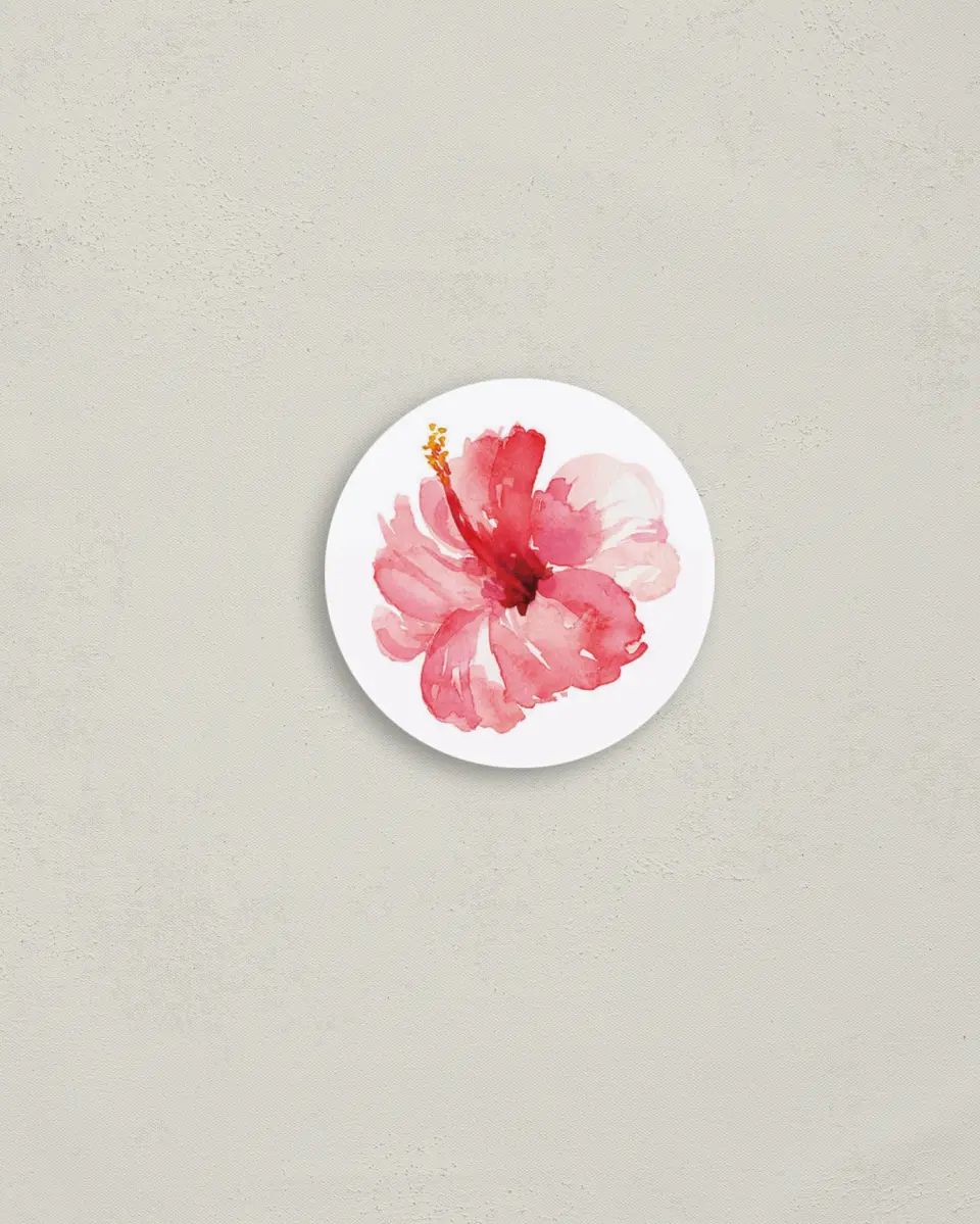 This is a 2" circle Envelope Seal called Perfect Paradise printed in full color