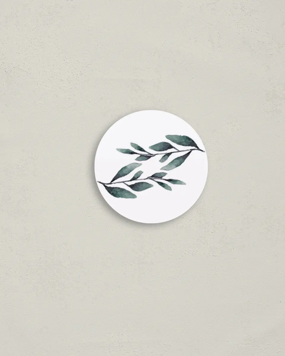This is a 2" circle Envelope Seal called Pinecone Allure printed in full color