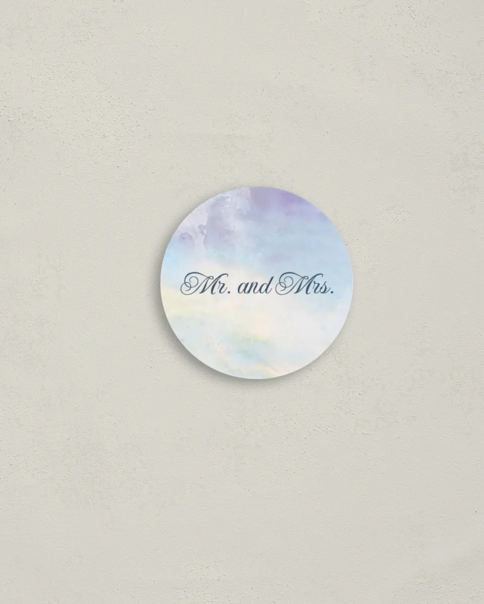This is a 2" circle Envelope Seal called Dreamy Sky printed in full color