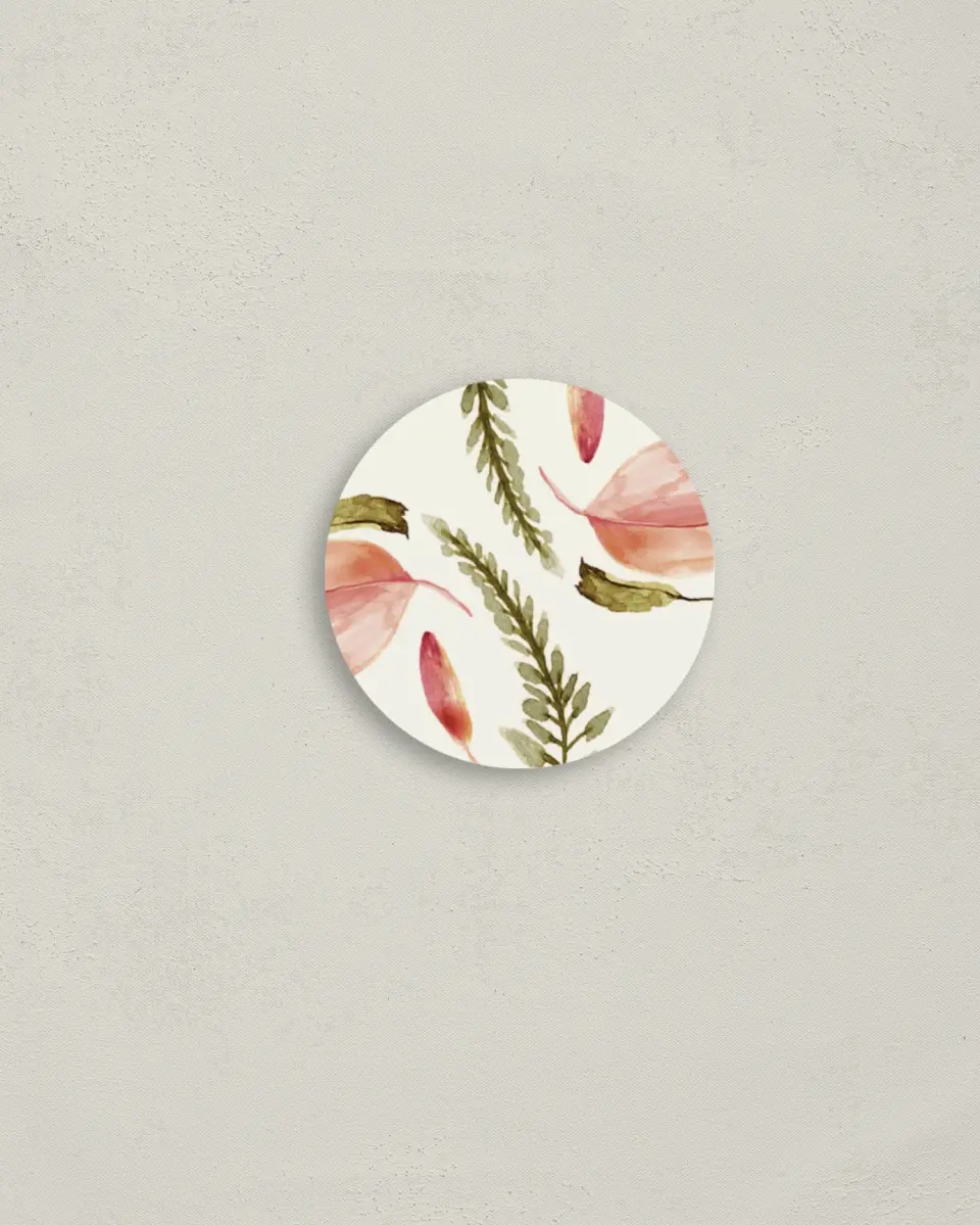 This is a 2" circle Envelope Seal called Faintly Fall printed in full color