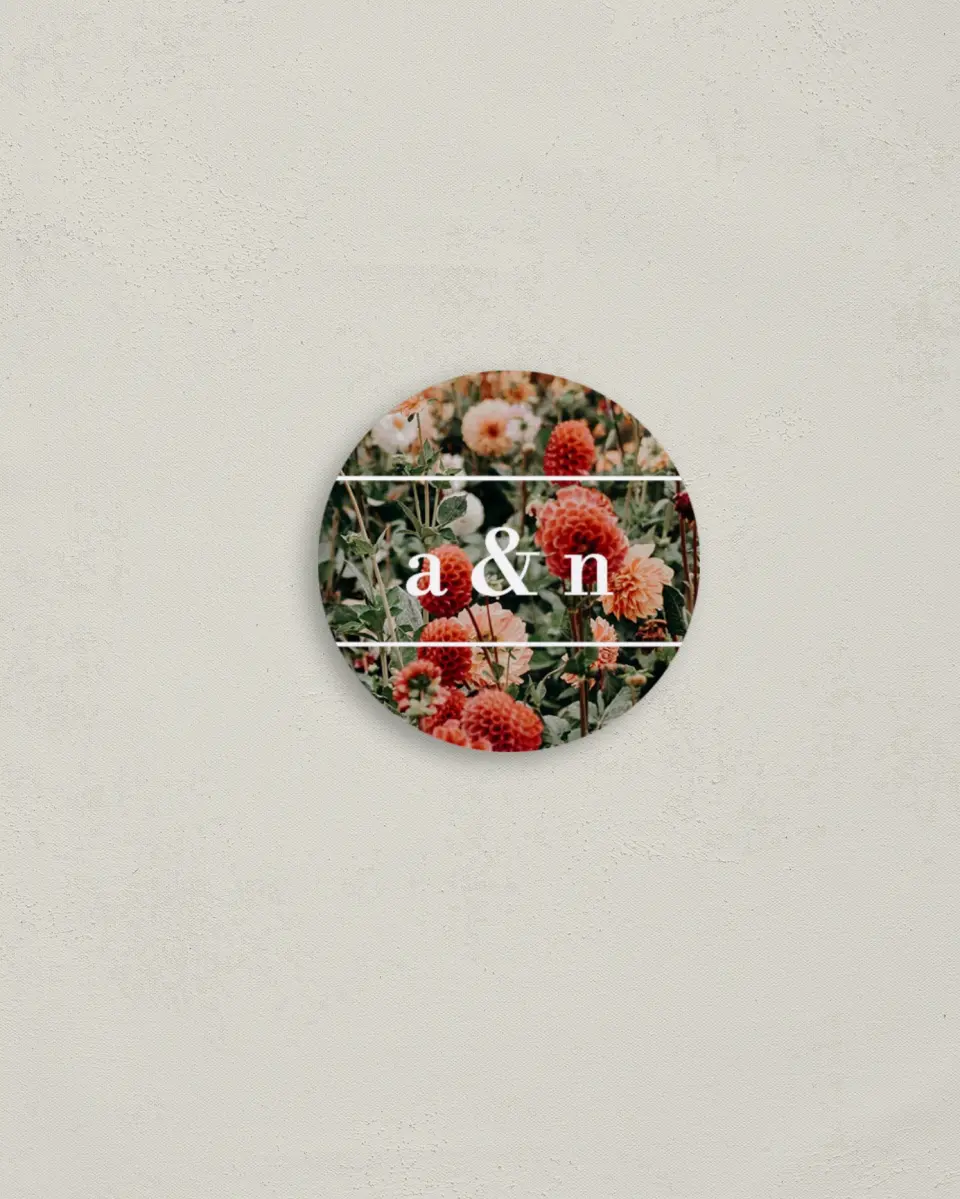This is a 2" circle Envelope Seal called Dreamy Meadows printed in full color