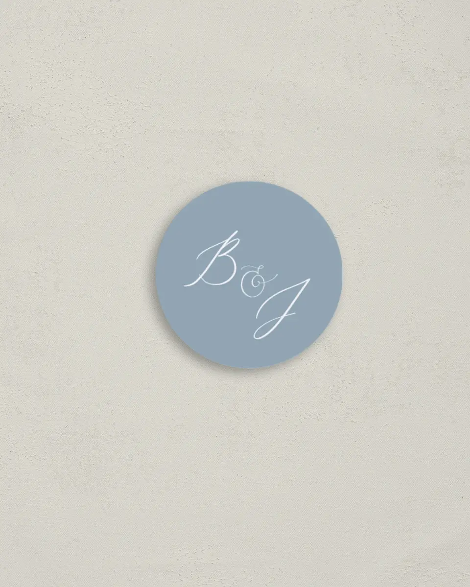 This is a 2" circle Envelope Seal called Simple Embrace printed in full color