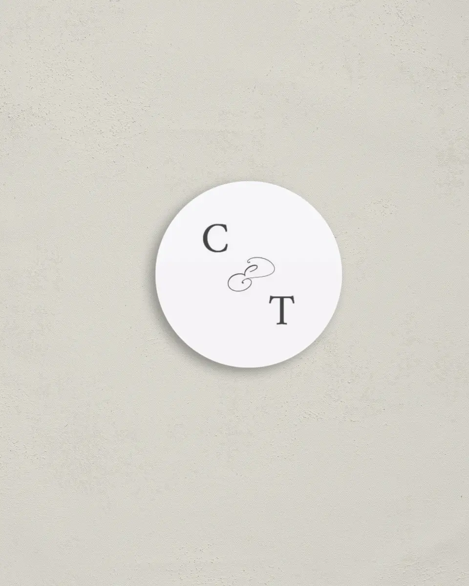 This is a 2" circle Envelope Seal called Scripted Romance printed in full color
