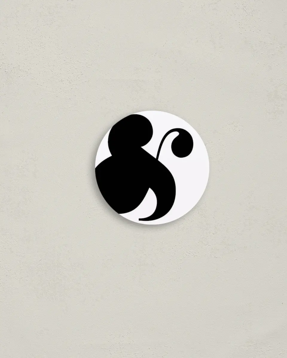 This is a 2" circle Envelope Seal called Bold Ampersand printed in full color