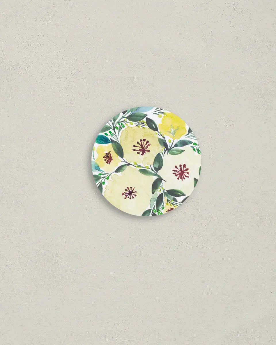 This is a 2" circle Envelope Seal called Bold Blooms printed in full color