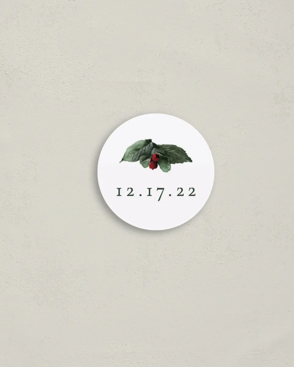 This is a 2" circle Envelope Seal called Festive Celebration printed in full color