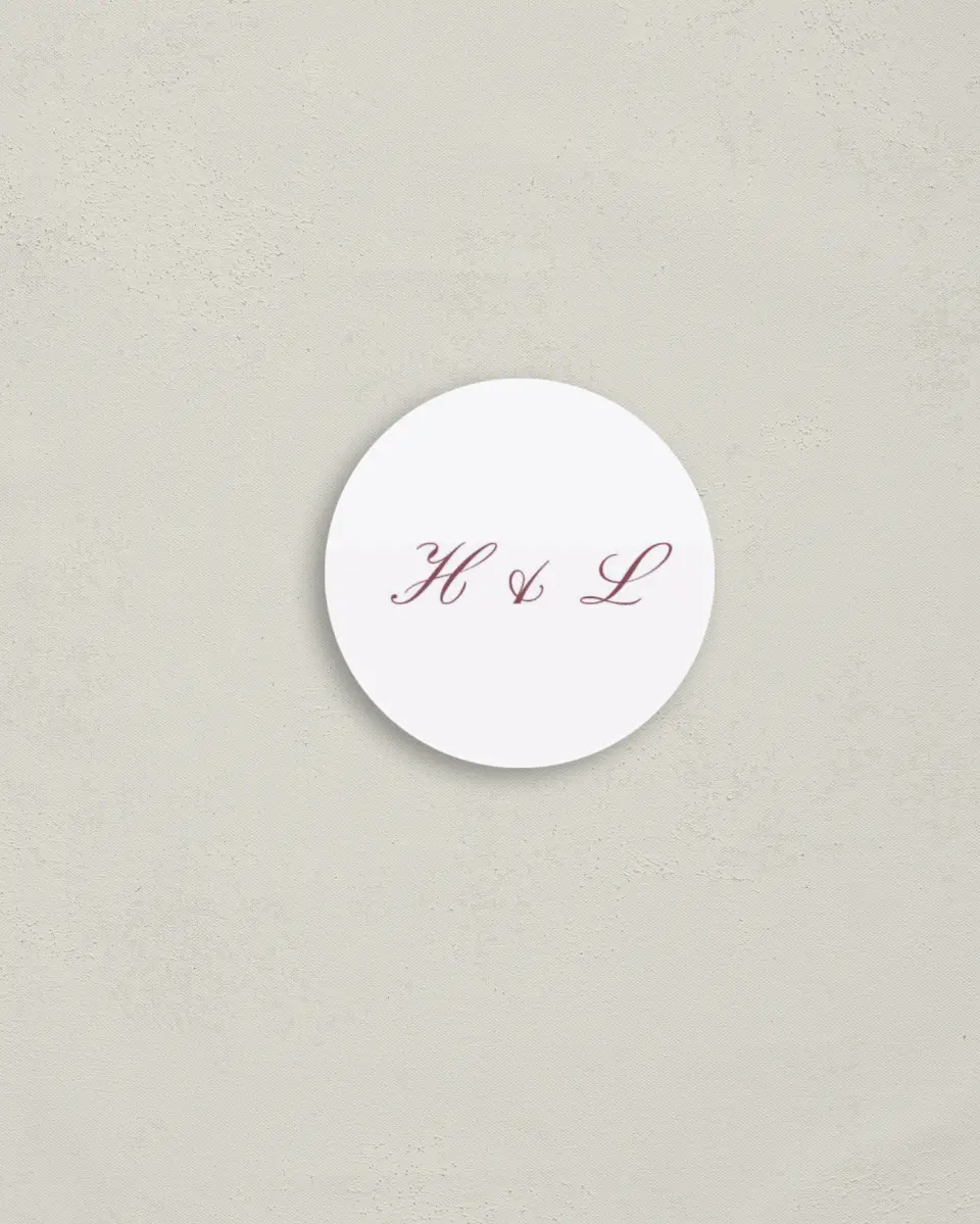 This is a 2" circle Envelope Seal called Quietly Quaint printed in full color